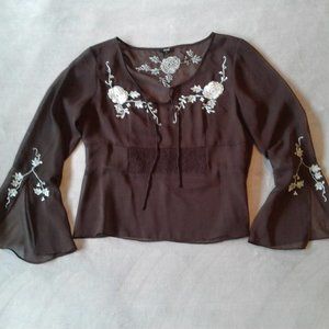 *Host Pick* Cottagecore Sheer Blouse Size L